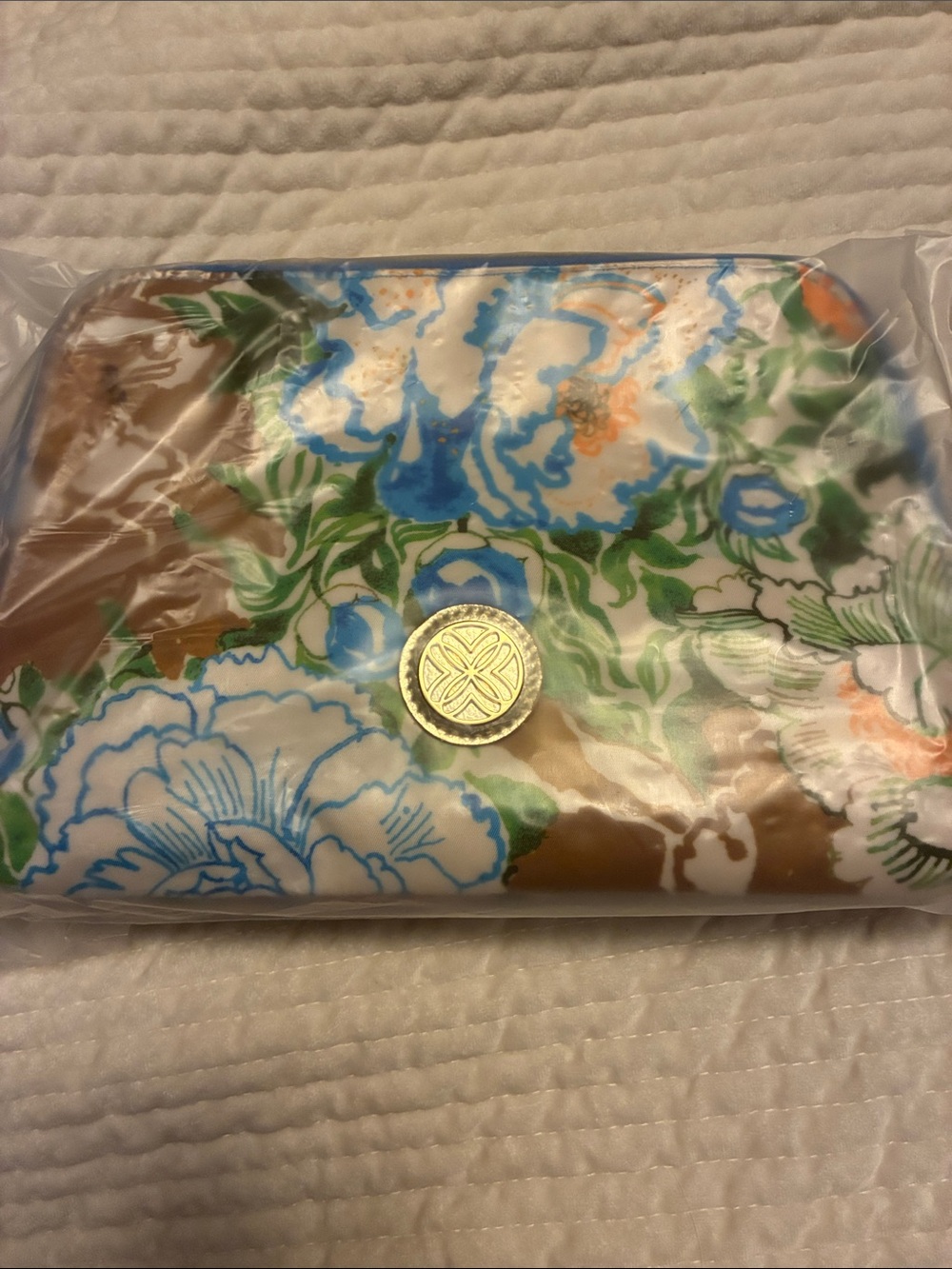 Lilly Pulitzer Rutabaga Sympeon Pouch Floral Blue NWT